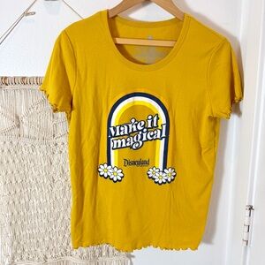 🌼✌🏼 70s Disneyland Make It Magical Disney Golden Mustard Yellow Vintage Daisy L